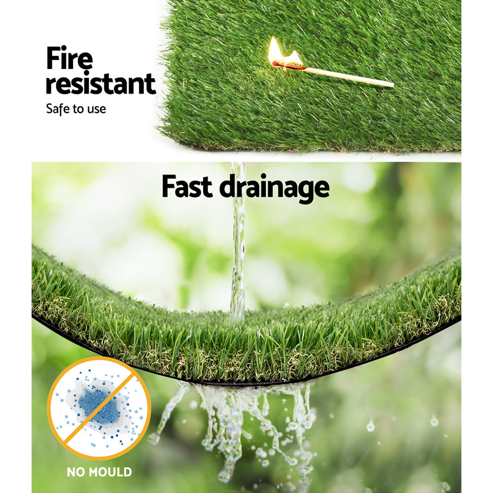 Marlook Artificial Grass 20SQM 20mm Synthetic Fake Lawn Turf Plant Plastic 4-coloured 1mx10m