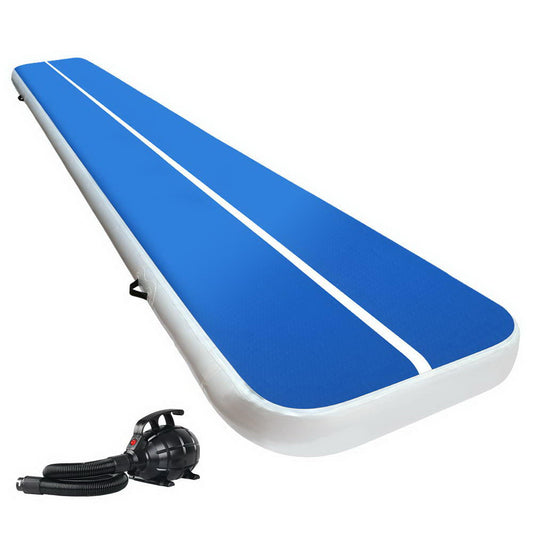 Marlook 5X1M Inflatable Air Track Mat 20CM Thick with Pump Tumbling Gymnastics Blue