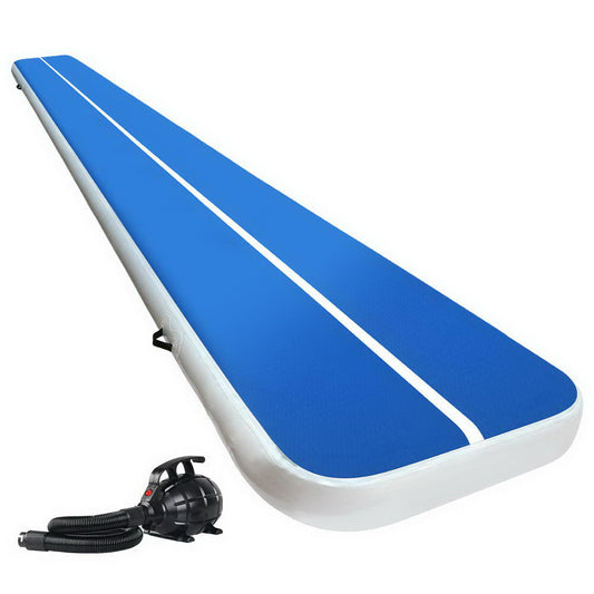 Marlook 6X1M Inflatable Air Track Mat 20CM Thick with Pump Tumbling Gymnastics Blue