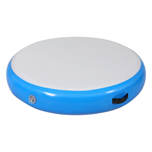 Marlook 1m Air Track Spot Inflatable Gymnastics Tumbling Mat Round W/ Pump Blue