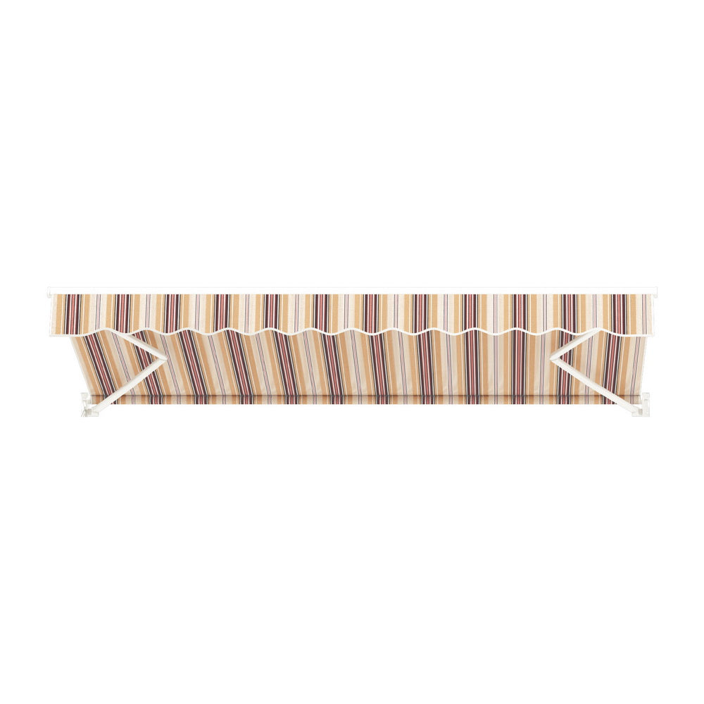 Marlook Retractable Folding Arm Awning Manual Sunshade 3Mx2.5M Beige Brown