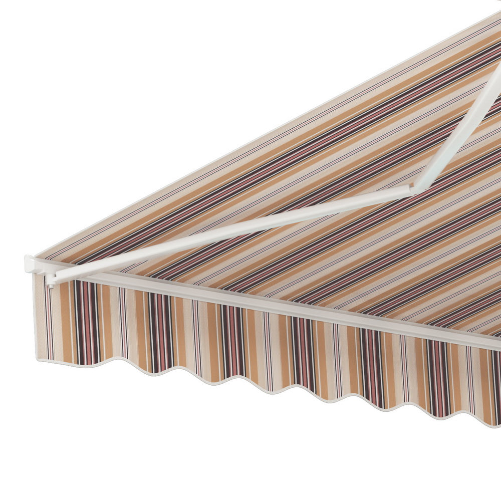 Marlook Retractable Folding Arm Awning Manual Sunshade 3Mx2.5M Beige Brown