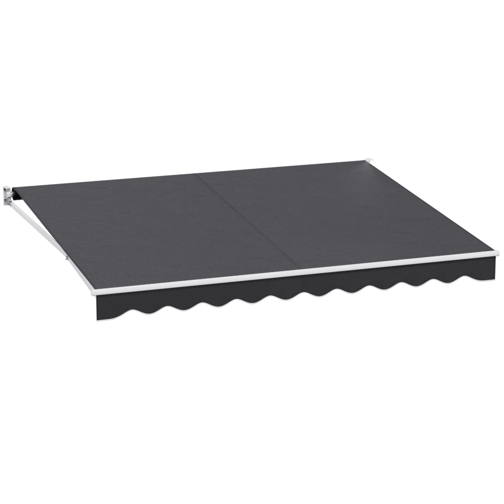 Marlook Retractable Folding Arm Awning Manual Sunshade 4Mx3M Grey