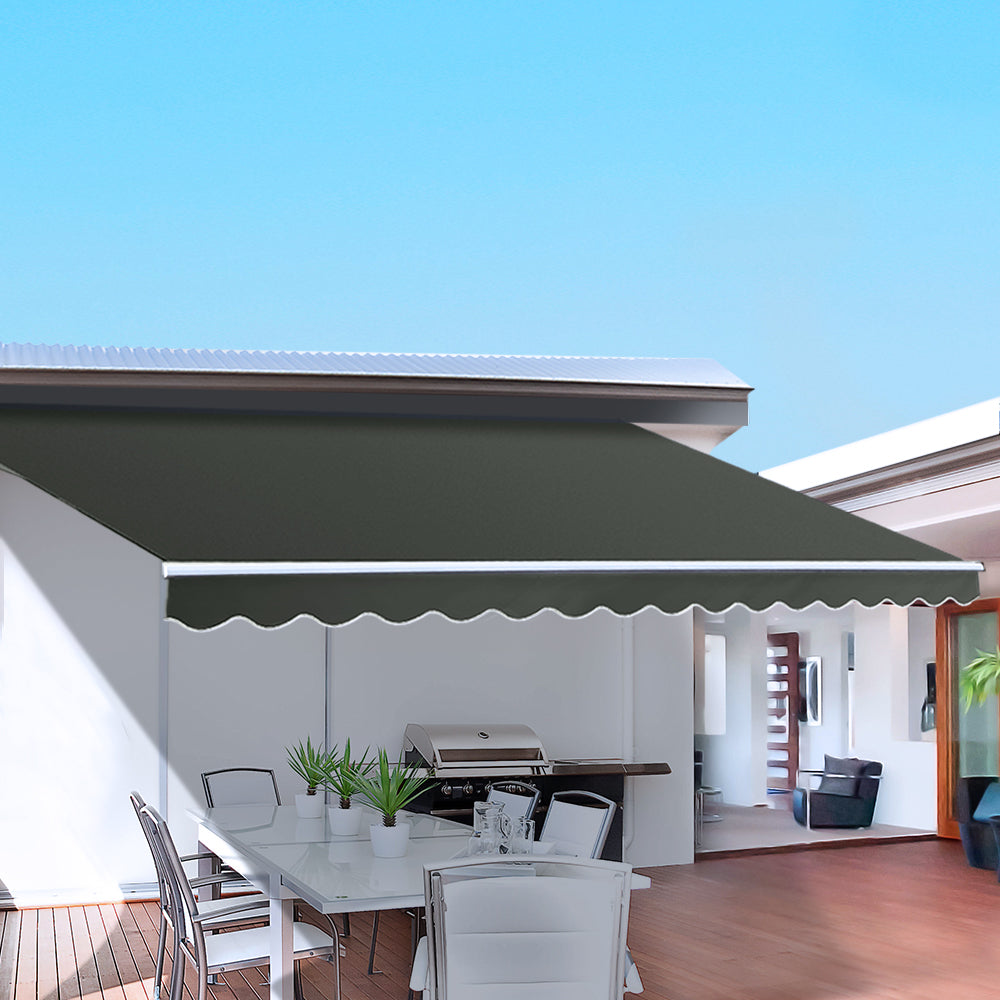 Marlook Retractable Folding Arm Awning Motorised Sunshade 2.5Mx2M Grey
