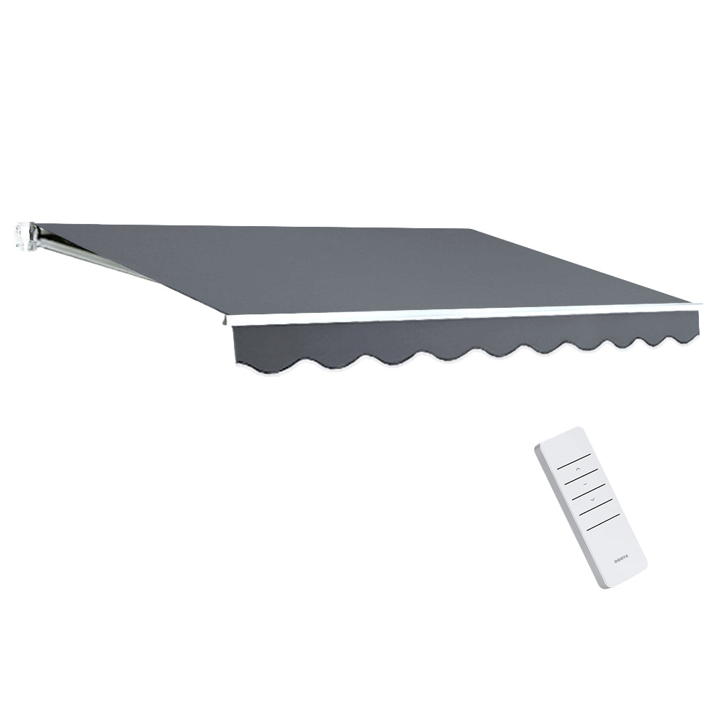 Marlook Retractable Folding Arm Awning Motorised Sunshade 3Mx2.5M Grey