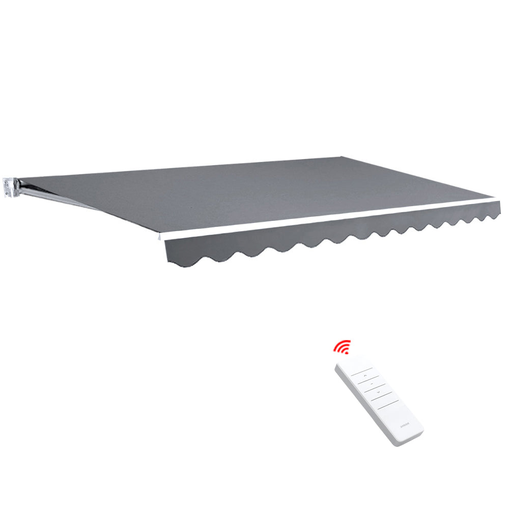 Marlook Retractable Folding Arm Awning Motorised Sunshade 3Mx2.5M Pearl Grey