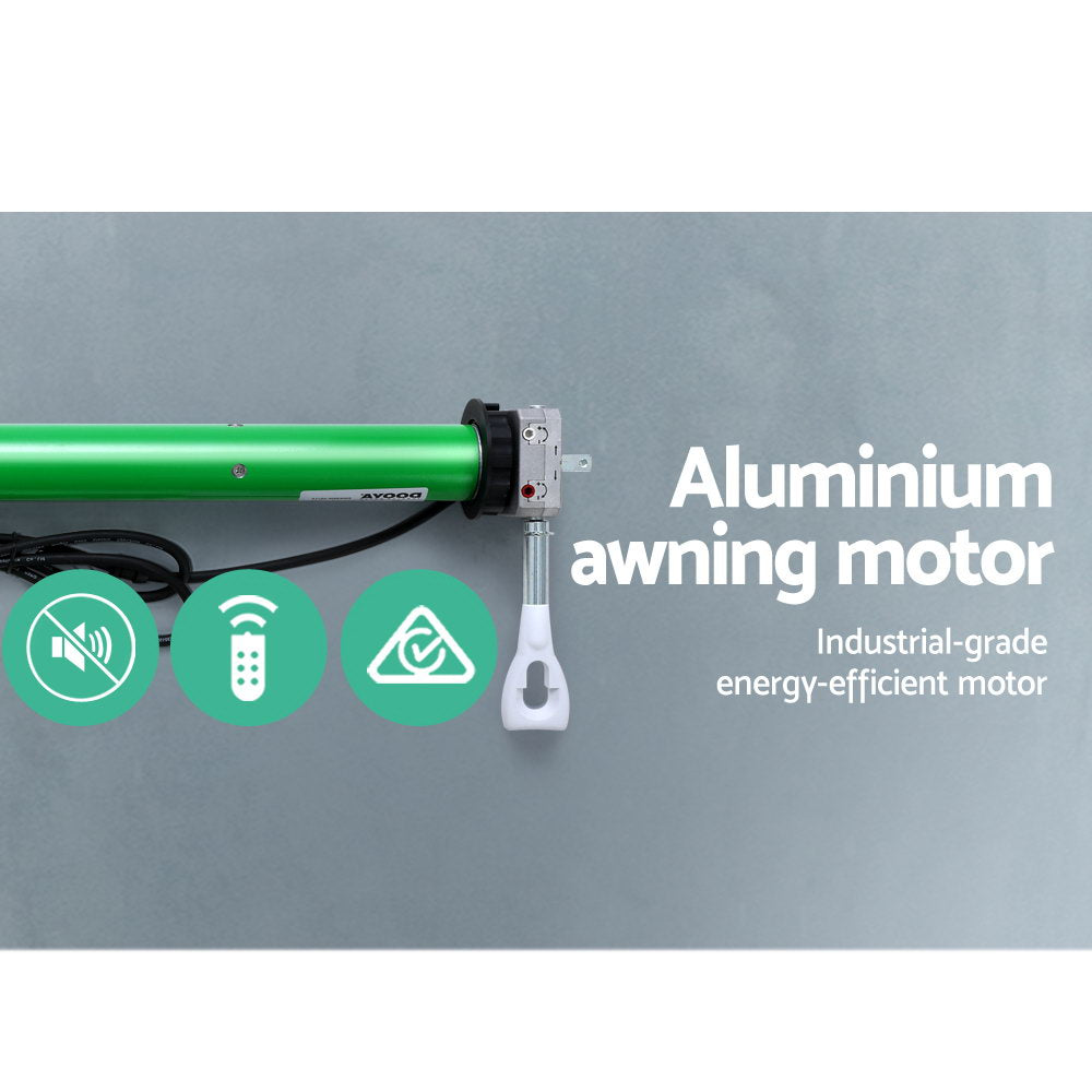 Marlook Retractable Folding Arm Awning Motorised Sunshade 3Mx2.5M Pearl Grey