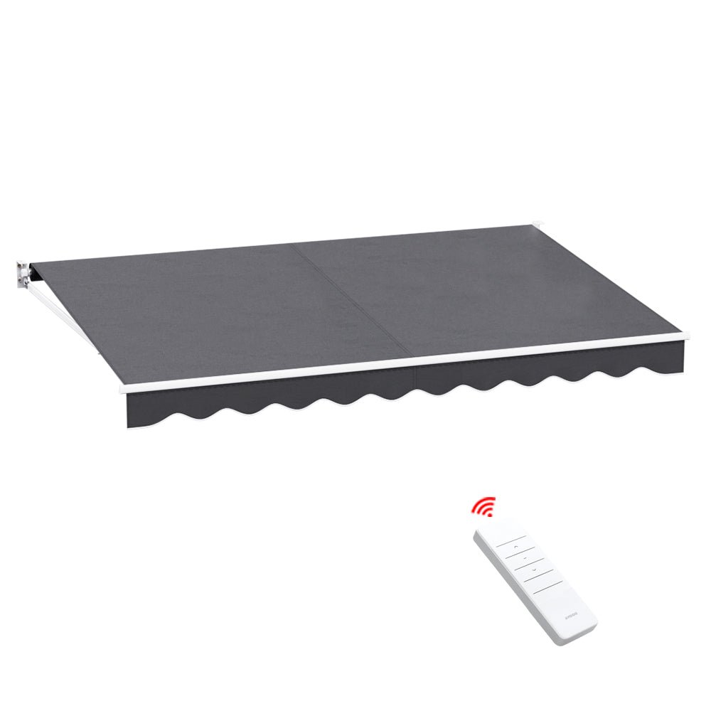Marlook Retractable Folding Arm Awning Motorised Sunshade 4Mx2.5M Grey