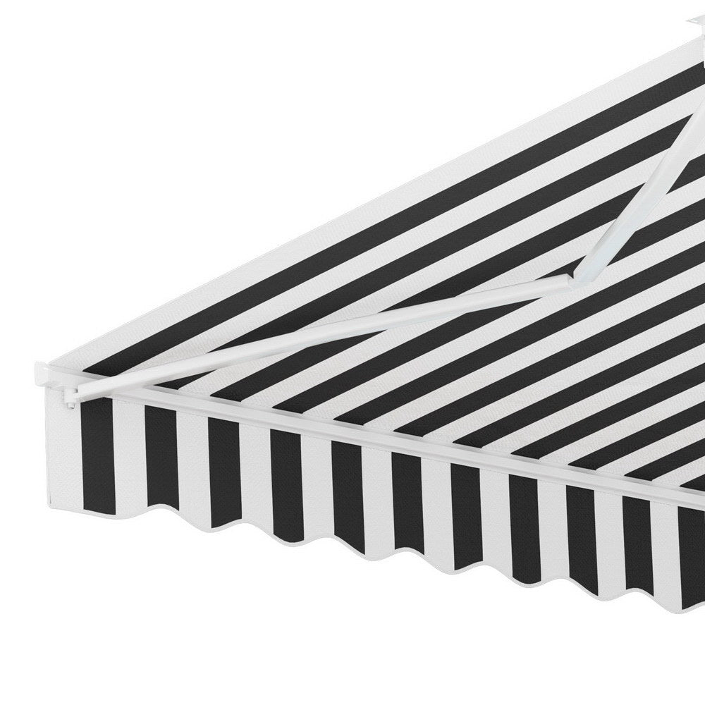 Marlook Retractable Folding Arm Awning Motorised Sunshade 4Mx3M Grey White