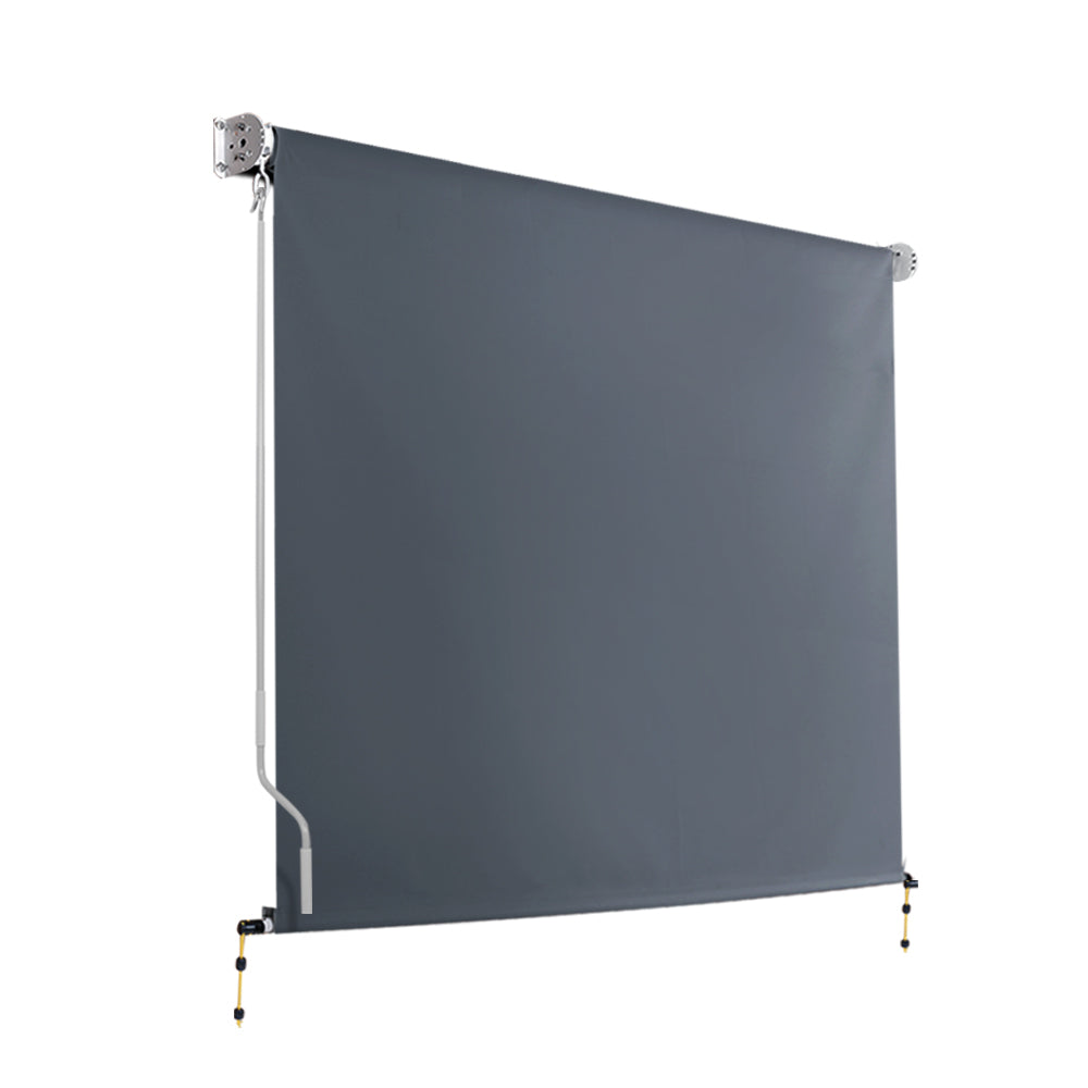 Marlook Outdoor Blinds Blackout Roll Down Awning Window Shade 2.1X2.5M Grey