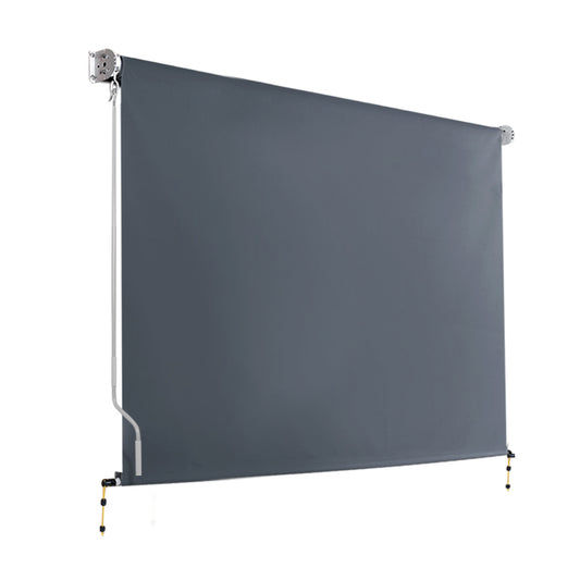 Marlook Outdoor Blinds Blackout Roll Down Awning Window Shade 2.7X2.5M Grey