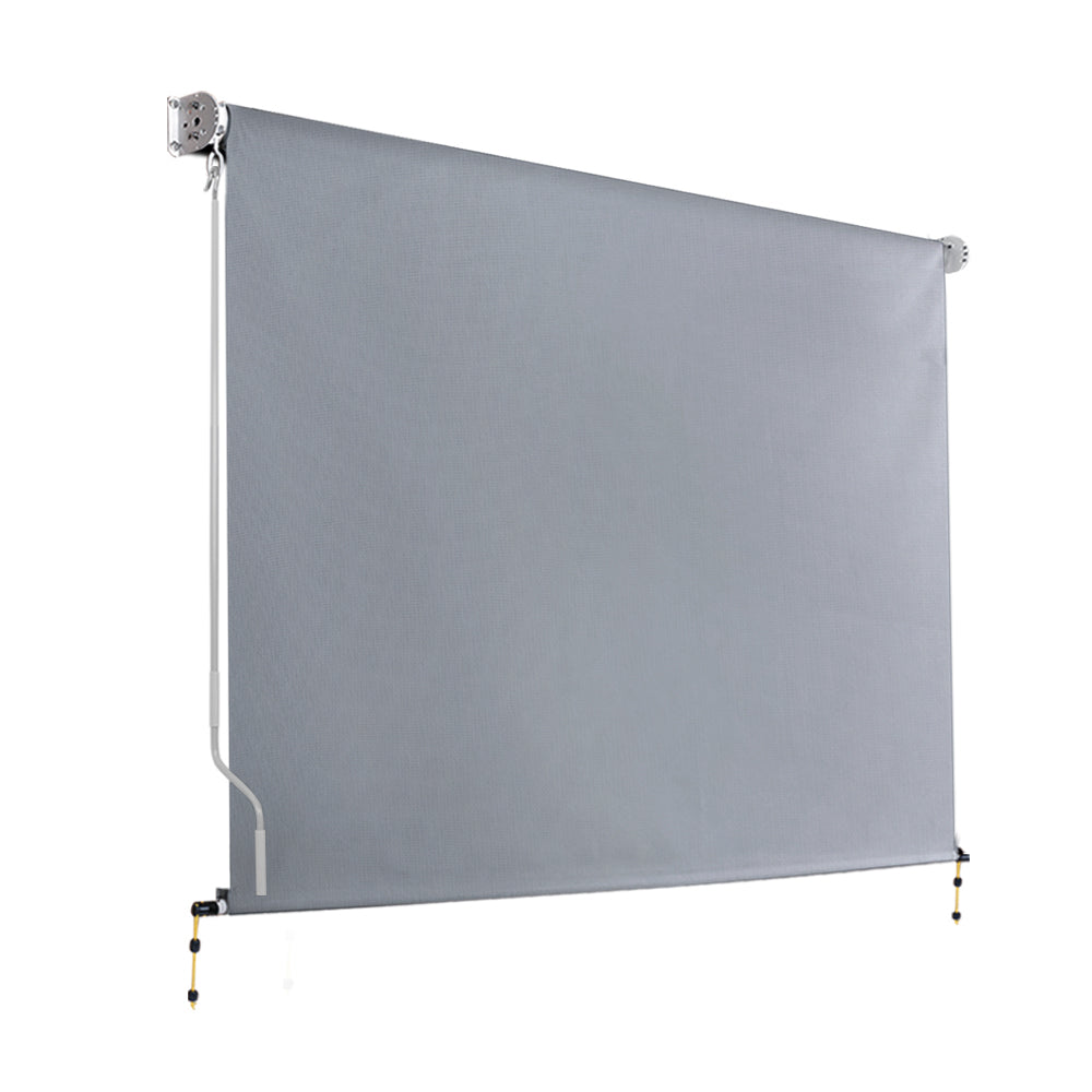 Marlook Outdoor Blinds Light Filtering Roll Down Awning Shade 3X2.5M Grey