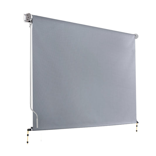 Marlook Outdoor Blinds Light Filtering Roll Down Awning Shade 3X2.5M Grey