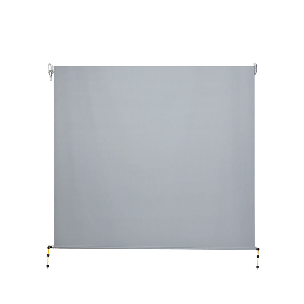 Marlook Outdoor Blinds Light Filtering Roll Down Awning Shade 3X2.5M Grey