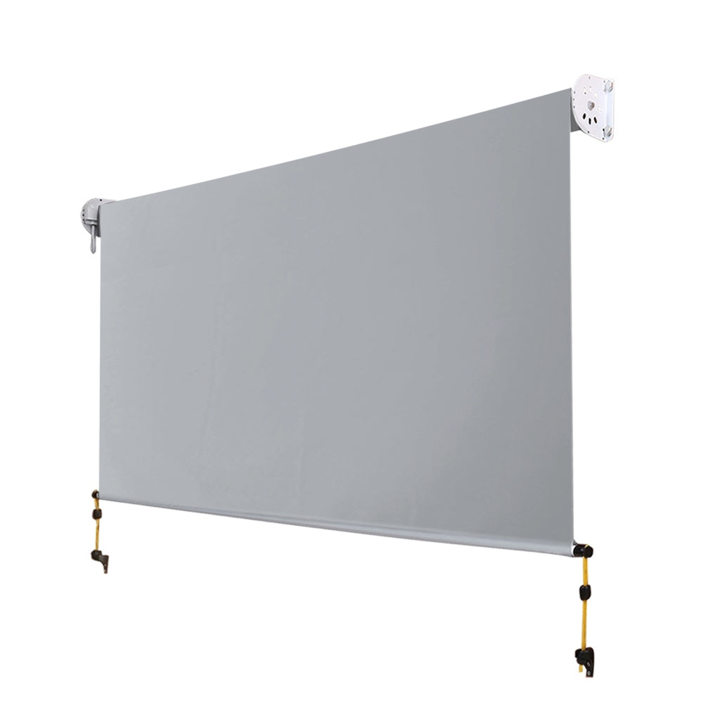Marlook Outdoor Blinds Light Filtering Roll Down Awning Shade 3X2.5M Grey