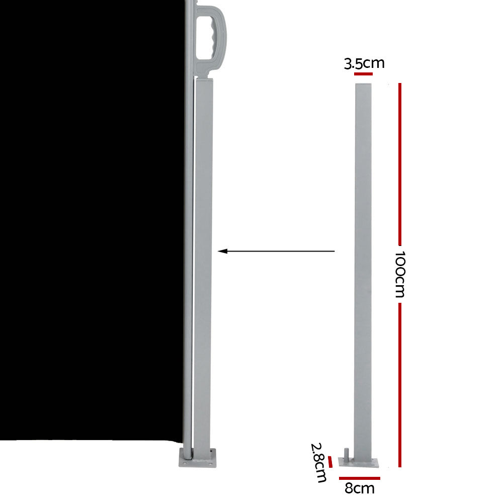 Marlook Side Awning Outdoor Blinds Sun Shade Retractable Screen 2X6M BK