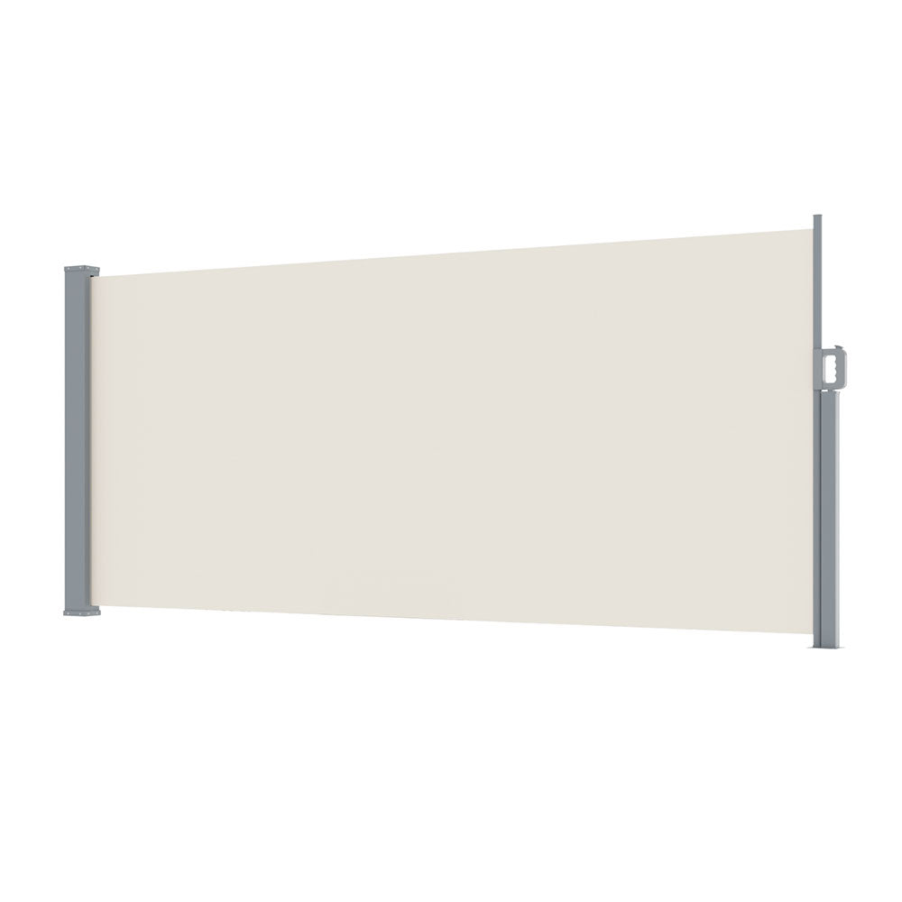 Marlook Side Awning Sun Shade Outdoor Blinds Retractable Screen 1.4X3M Cream