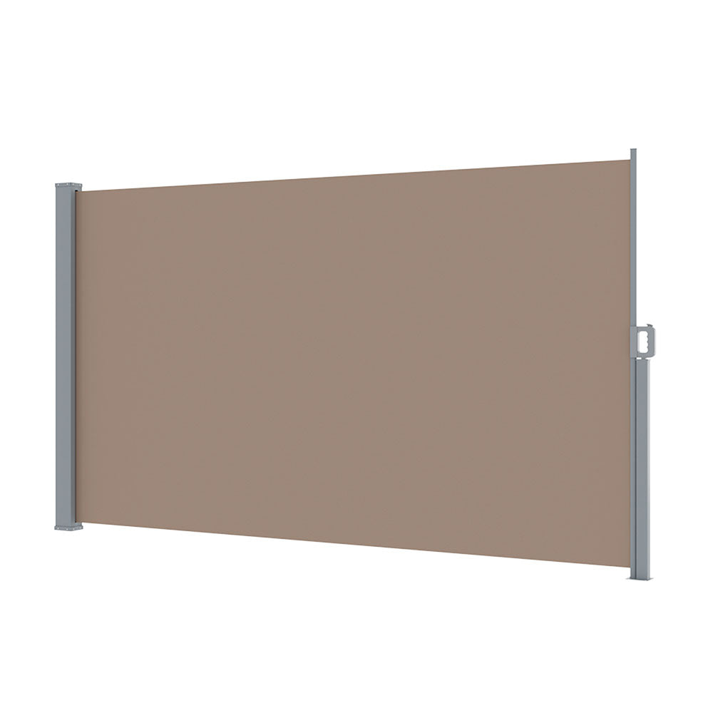 Marlook Side Awning Sun Shade Outdoor Blinds Retractable Screen 1.8X3M Brown