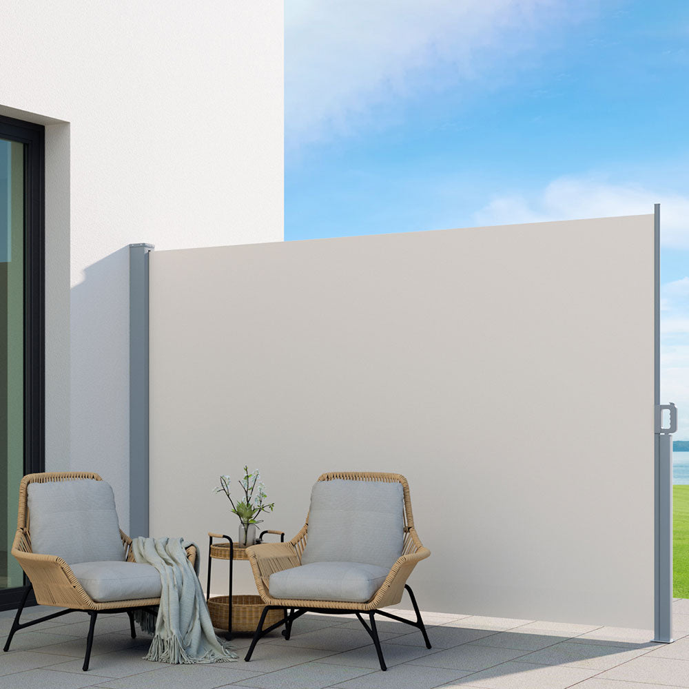 Marlook Side Awning Sun Shade Outdoor Blinds Retractable Screen 2X3M Cream