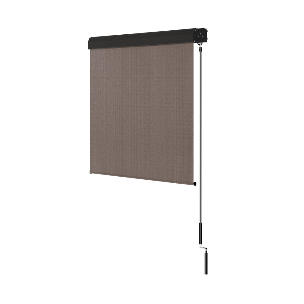 Marlook Outdoor Blinds Light Filtering Roll Down Awning Shade 2.1X2.5M Brown