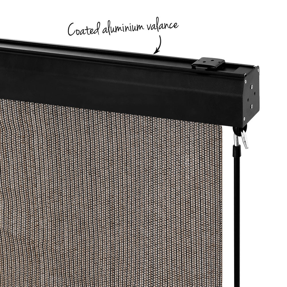 Marlook Outdoor Blinds Light Filtering Roll Down Awning Shade 2.1X2.5M Brown