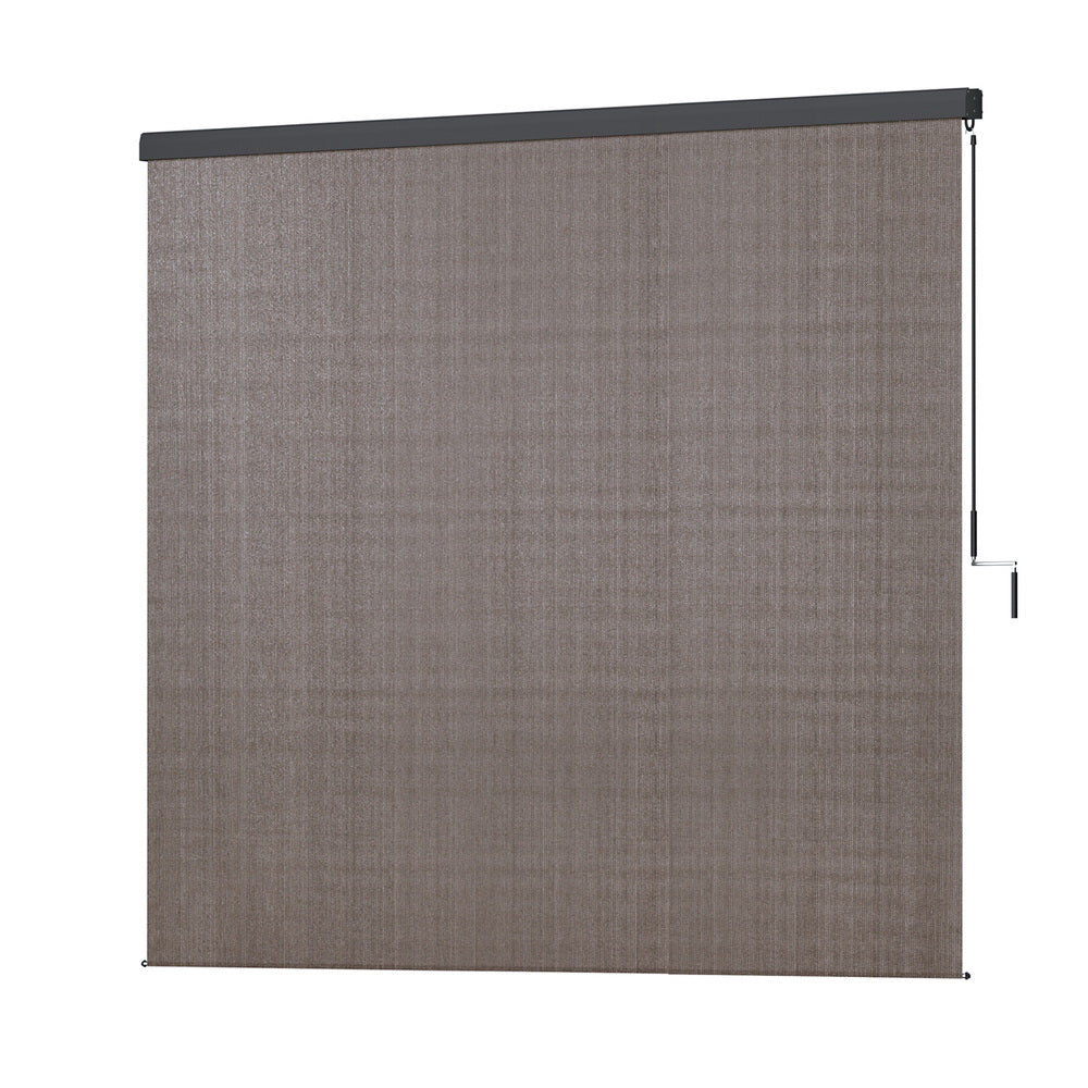 Marlook Outdoor Blinds Light Filtering Roll Down Awning Shade 3X2.5M Brown