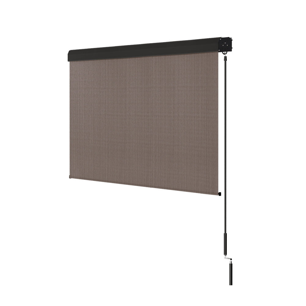 Marlook Outdoor Blinds Light Filtering Roll Down Awning Shade 3X2.5M Brown