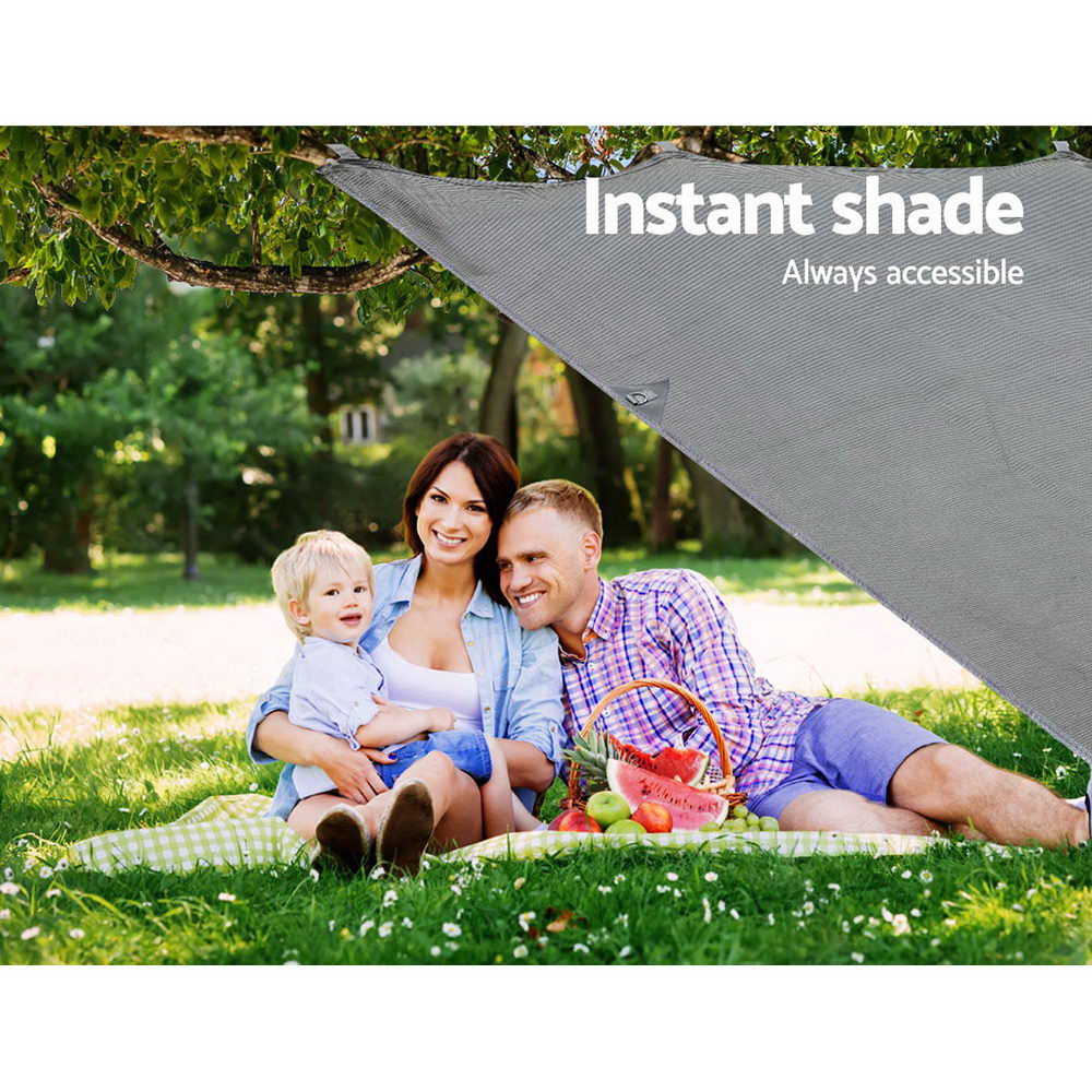 Marlook Privacy Screen Roll Out Awning 3.4x1.95M End Wall Side Sun Shade Grey