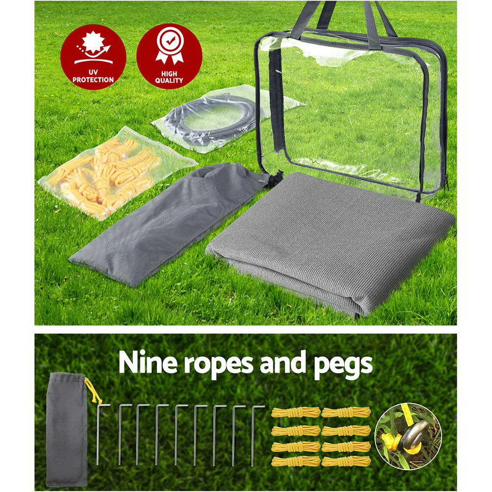 Marlook Privacy Screen Roll Out Awning 3.4x1.95M End Wall Side Sun Shade Grey