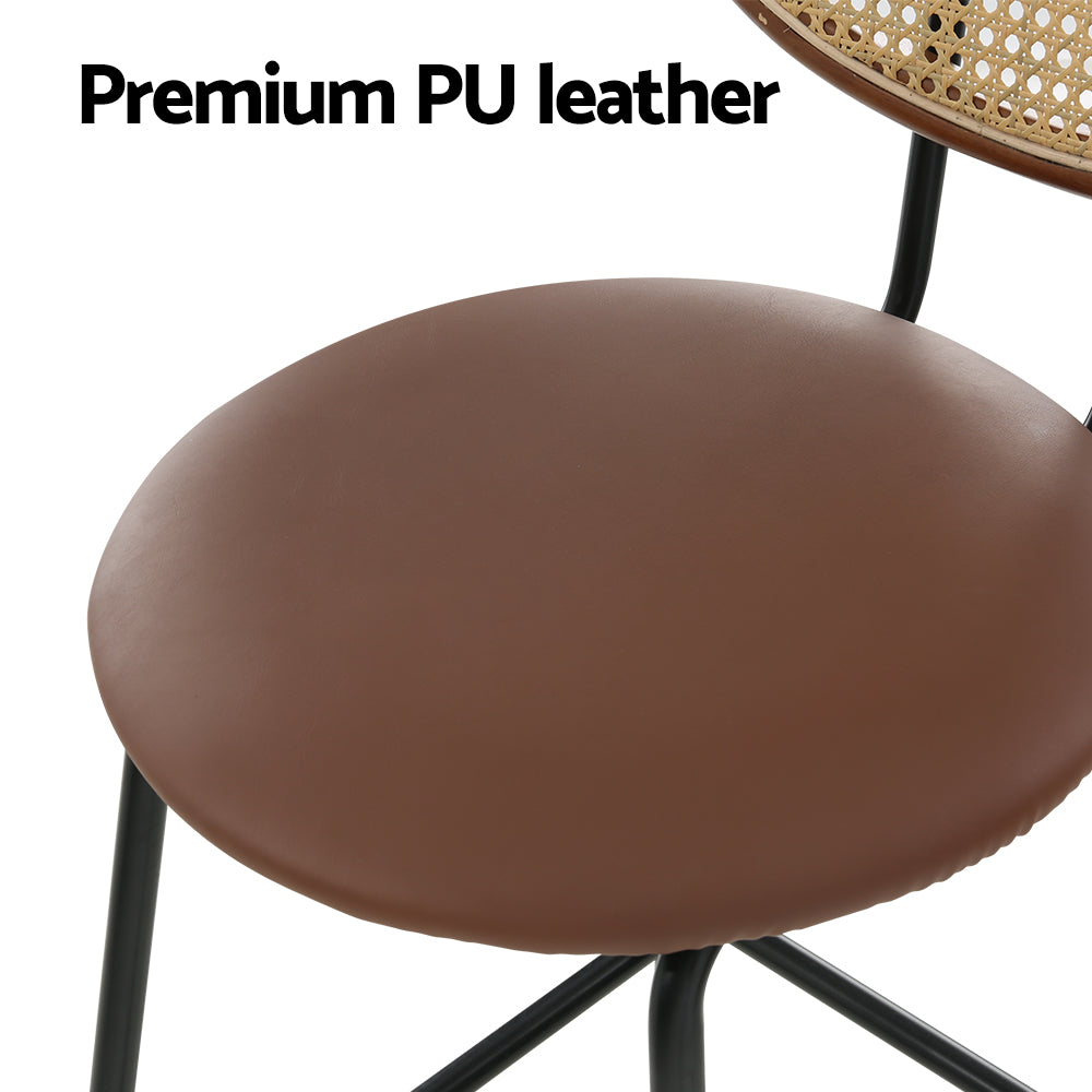 Marlook 2x Bar Stools PU Leather Stools Brown