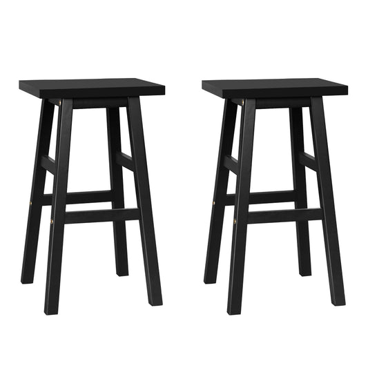 Marlook Bar Stools Kitchen Counter Stools Wooden Chairs Black x2