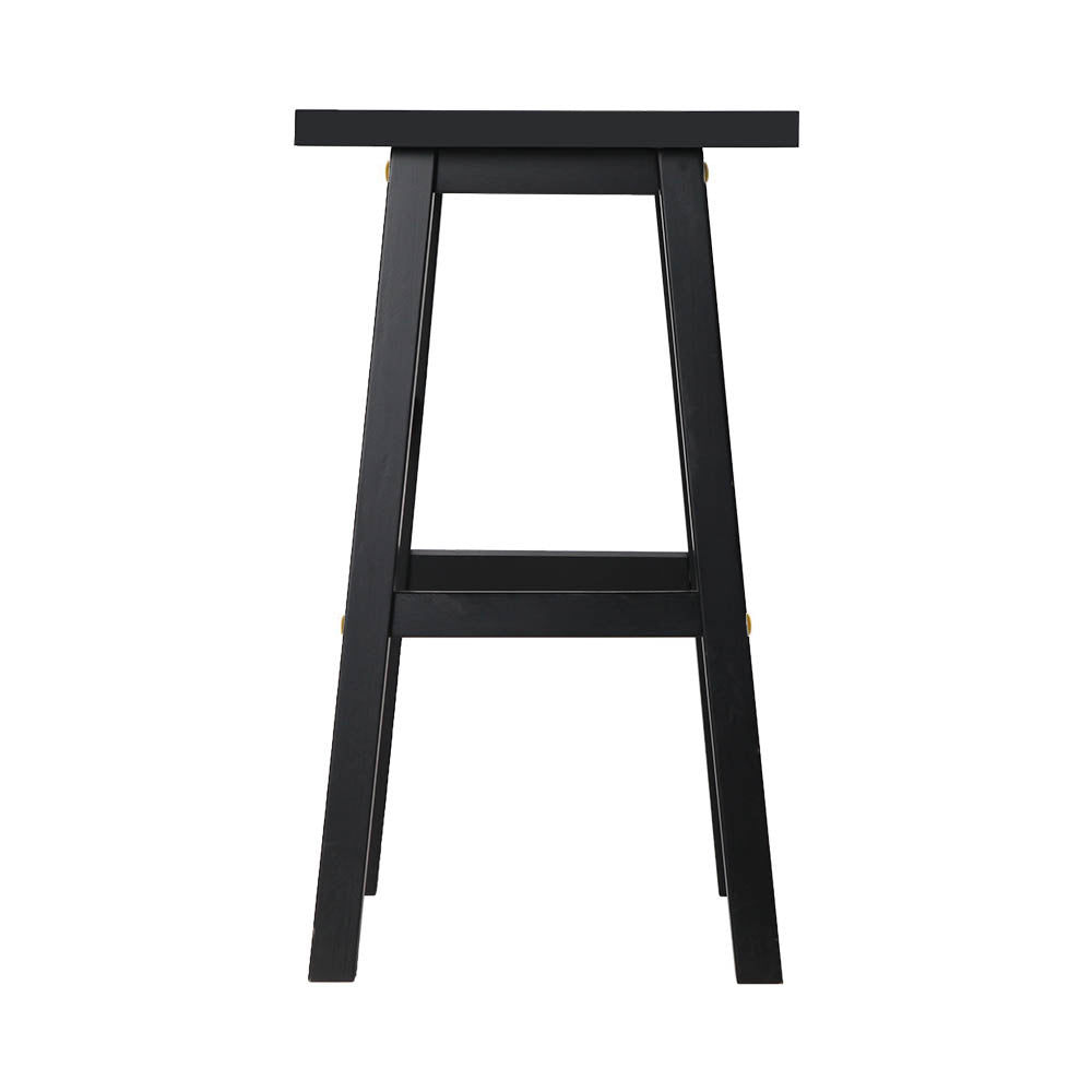 Marlook Bar Stools Kitchen Counter Stools Wooden Chairs Black x2