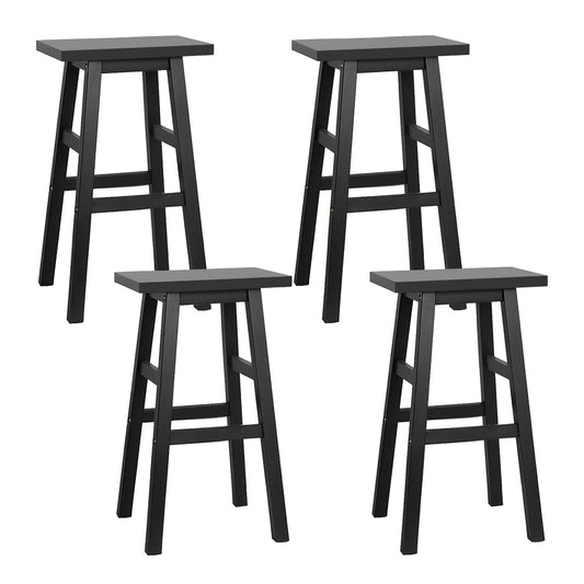 Marlook Bar Stools Kitchen Counter Stools Wooden Chairs Black x4