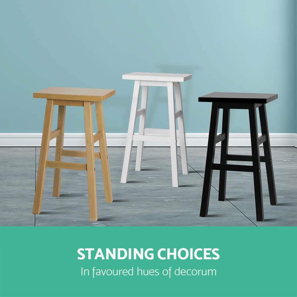 Marlook Bar Stools Kitchen Counter Stools Wooden Chairs Black x4