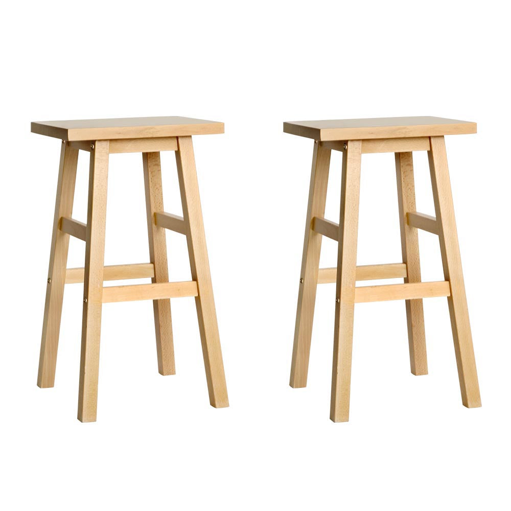 Marlook Bar Stools Kitchen Counter Stools Wooden Chairs Natural x2