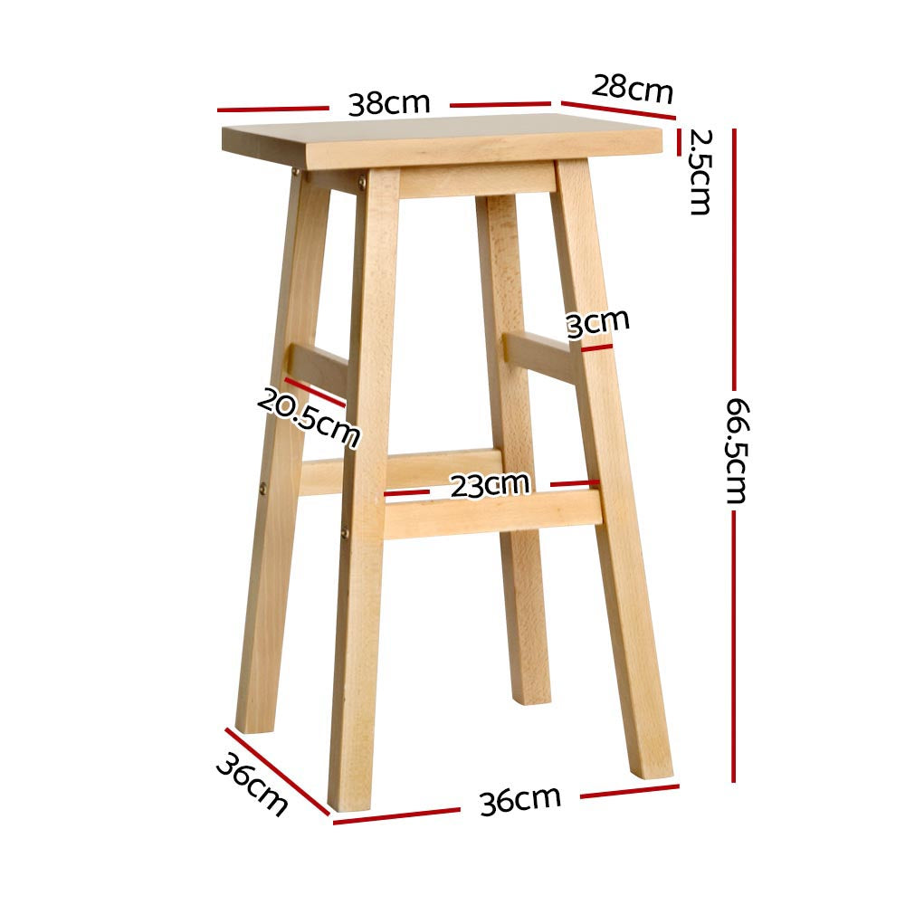 Marlook Bar Stools Kitchen Counter Stools Wooden Chairs Natural x2