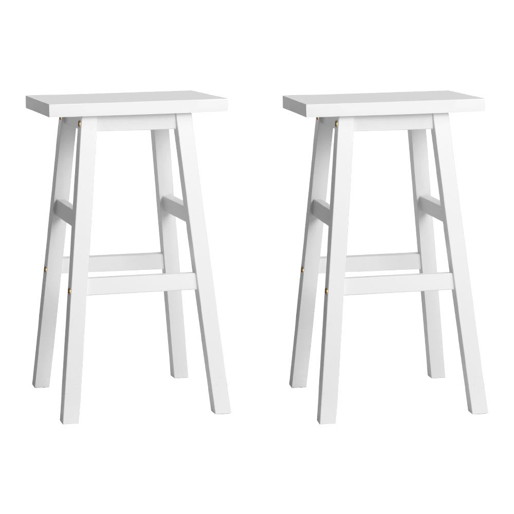 Marlook Bar Stools Kitchen Counter Stools Wooden Chairs White x2