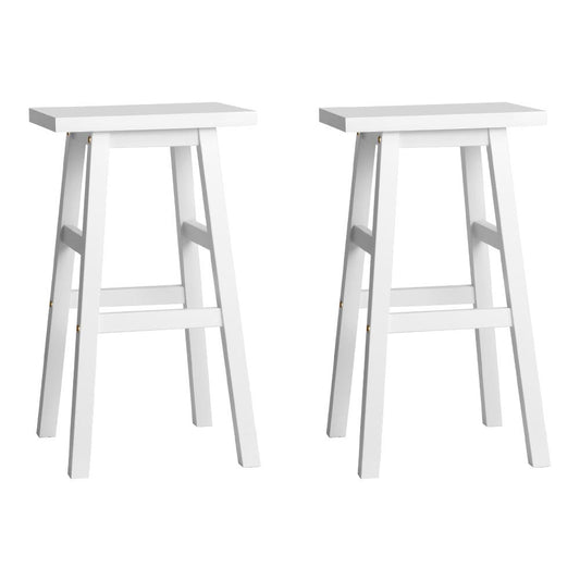 Marlook Bar Stools Kitchen Counter Stools Wooden Chairs White x2
