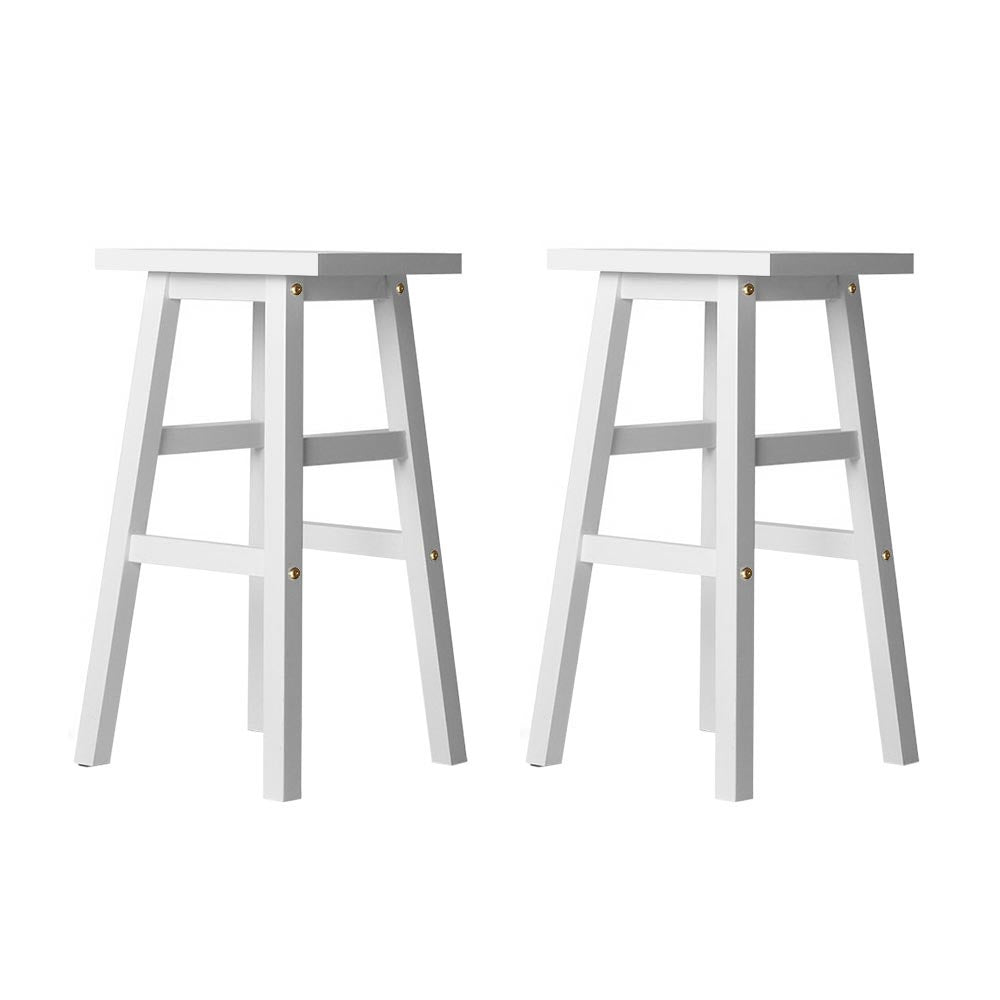 Marlook Bar Stools Kitchen Counter Stools Wooden Chairs White x2