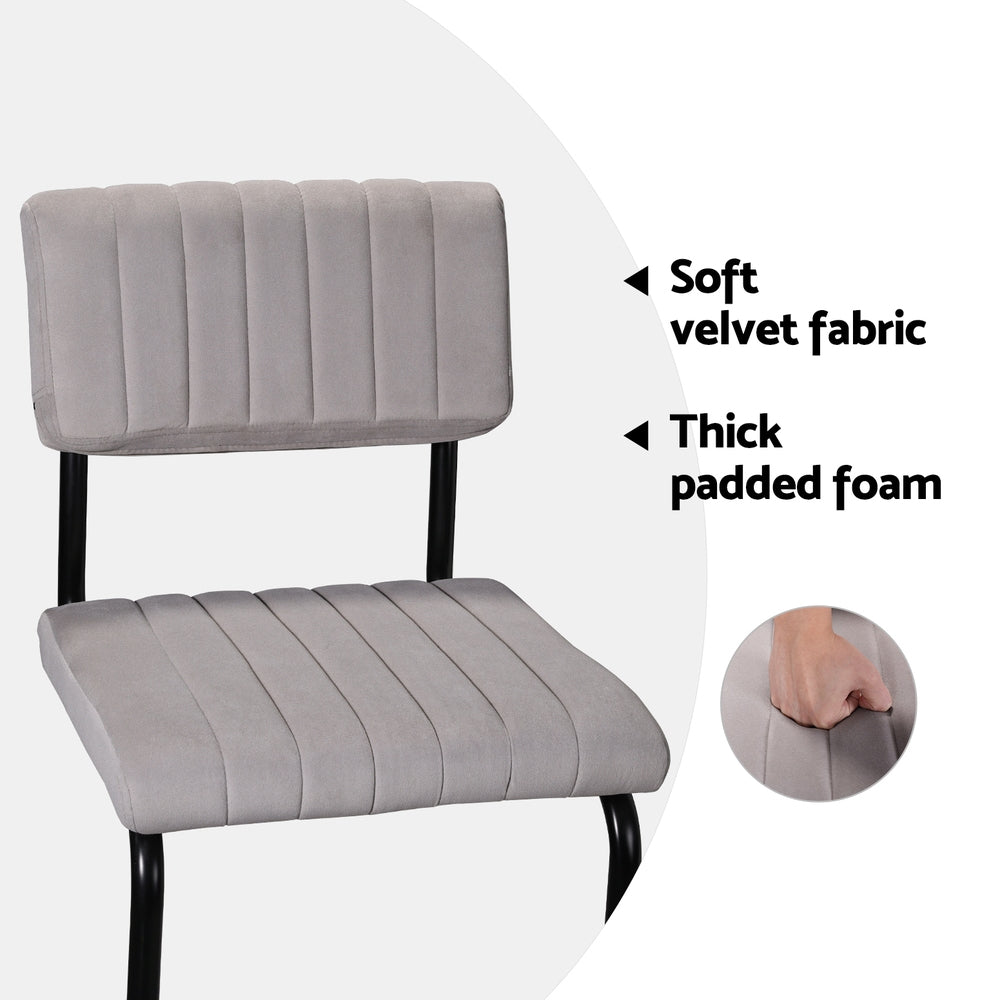 Marlook 2x Bar Stools Velvet Chairs