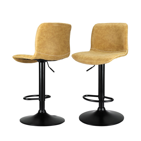 Marlook 2x Bar Stools Kitchen Swivel Bar Stool Gas Lift Chairs Barstools Brown
