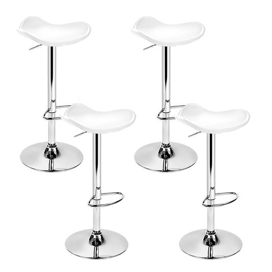 Marlook 4x Bar Stools Leather Gas Lift Chair White