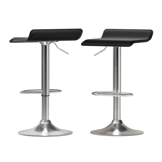 Marlook 2x Bar Stools Faux Leather Chair Black