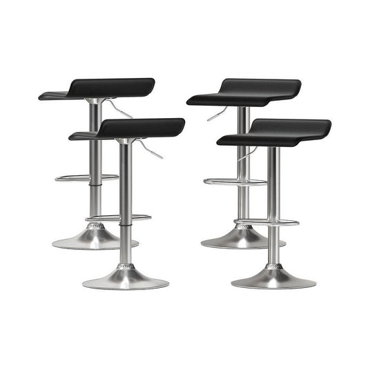Marlook 4x Bar Stools Faux Leather Chair Black