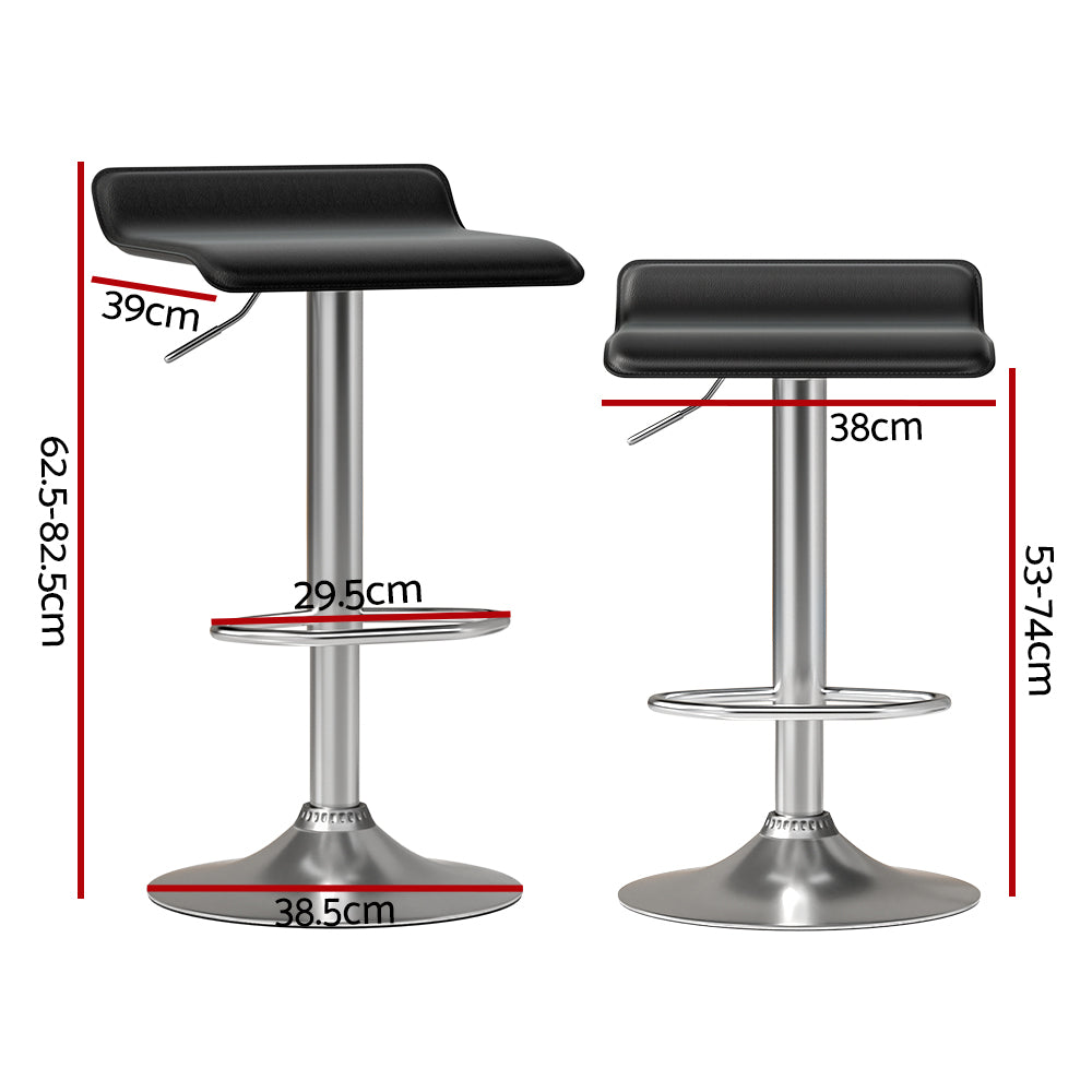 Marlook 4x Bar Stools Faux Leather Chair Black