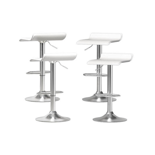Marlook 4x Bar Stools Faux Leather Chair White