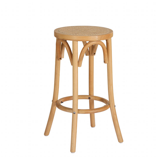 Marlook Bar Stool Rattan Seat Wooden