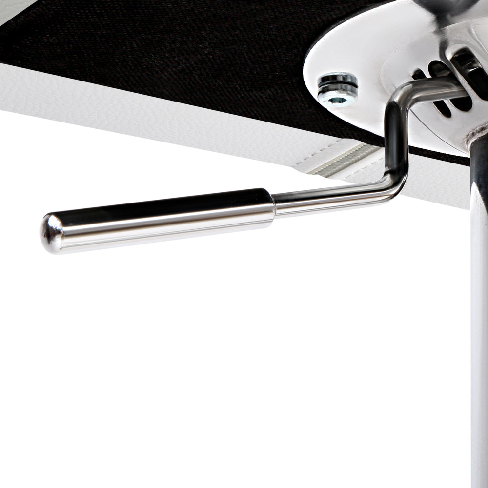 Marlook 2x Bar Stools Gas Lift Leather Padded White