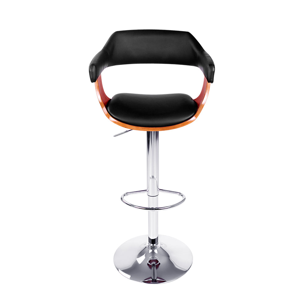 Marlook Bar Stools Gas Lift Leather w/Armrest Black