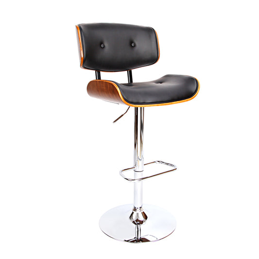 Marlook Bar Stools Gas Lift Leather Black